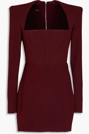 ALEX PERRY Benninson crepe mini dress - Burgundy