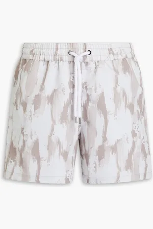 Frescobol Carioca Short-length printed swim shorts - Neutral