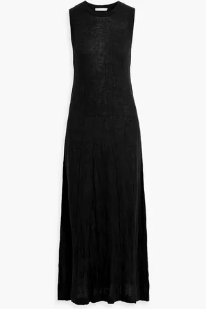 Helmut Lang Crinkled merino wool-blend midi dress