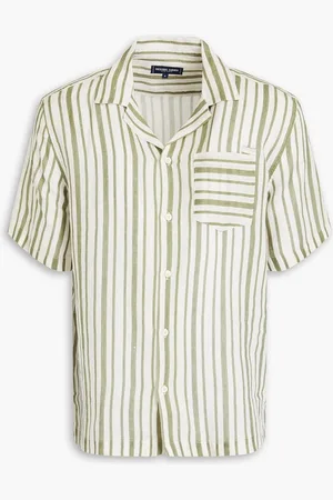 Frescobol Carioca Angelo striped linen shirt - Green