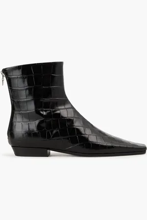 Totême Croc-effect leather ankle boots