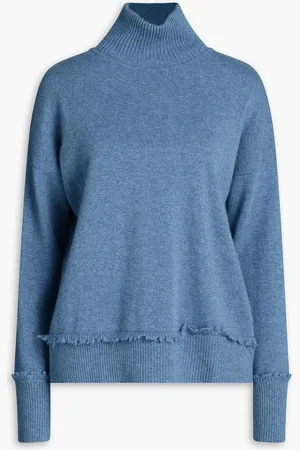 AUTUMN CASHMERE Mélange cashmere turtleneck sweater - Blue
