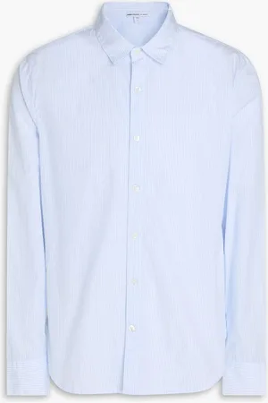 James Perse Striped cotton-poplin shirt - Blue