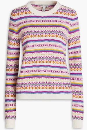 AUTUMN CASHMERE Jacquard-knit cashmere sweater - Purple