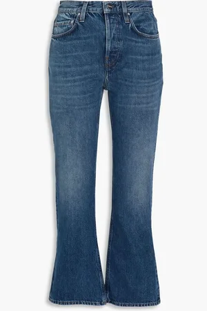 Totême Faded high-rise kick-flare jeans - Blue