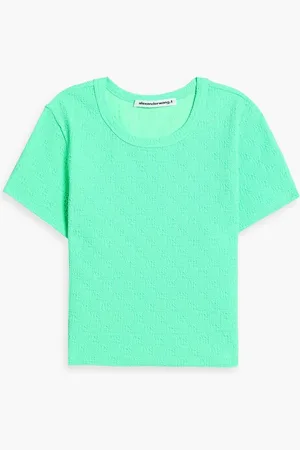 Alexander Wang Cropped jacquard-knit top - Green
