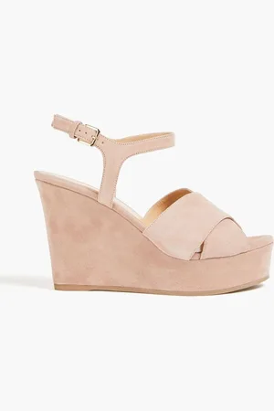 Sergio Rossi Suede platform wedge sandals - Pink
