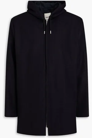 Sandro Wool-blend felt hooded coat - Blue