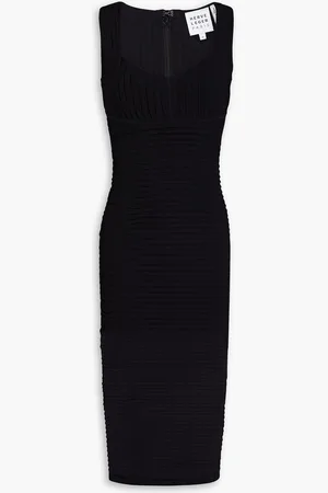 Hervé Léger Layered ribbed-knit dress