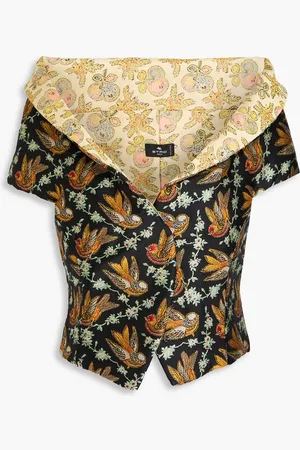 Etro Cropped off-the-shoulder jacquard top