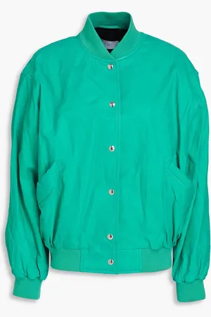 IRO Leather bomber jacket - Green