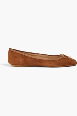 VERONICA BEARD Beatrix bow-detailed suede ballet flats