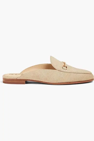 Sam Edelman Linnie embellished metallic slub woven slippers