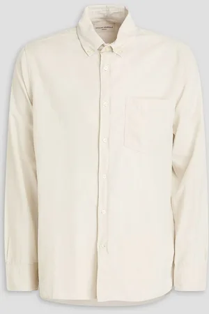 OFFICINE GENERALE Arsene cotton and Lyocell-blend corduroy shirt - White