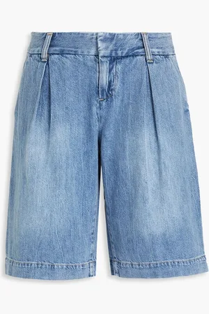 ALICE+OLIVIA Alice Olivia - Georgia pleated denim shorts - Blue