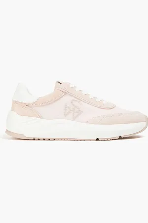 Stuart Weitzman Glide mesh and suede sneakers - Pink