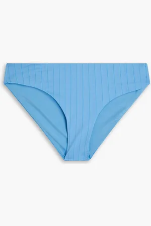 ONIA Lily striped mid-rise bikini briefs - Blue