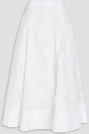 HUISHAN ZHANG Embroidered cotton midi skirt