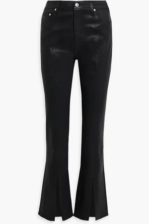Derek Lam Waxed high-rise flared jeans