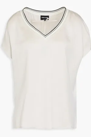Giorgio Armani Silk crepe de chine top - Gray
