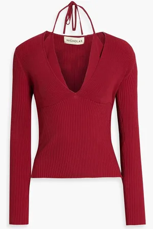 Nicholas Layered ribbed-knit top - White