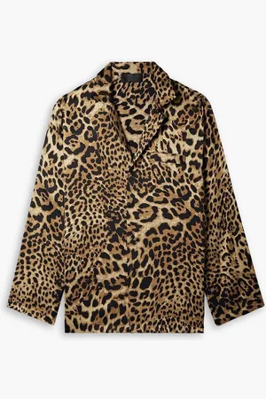 NILI LOTAN Juste leopard-print silk-twill shirt