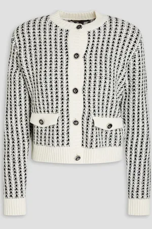Maje Wool-blend cardigan - White