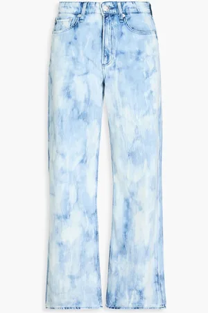 RAG&BONE Bleached high-rise wide-leg jeans - Blue