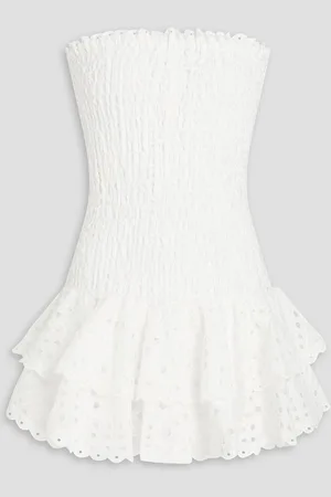 CHARO RUIZ IBIZA Megan ruffled broderie anglaise cotton-blend mini halterneck dress