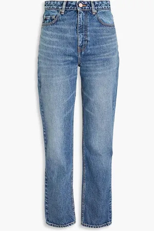 Ganni Faded high-rise straight-leg jeans - Blue