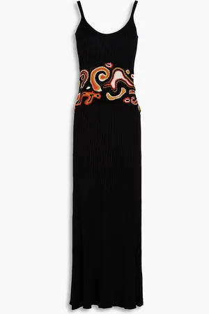 GABRIELA HEARST Mila crochet-paneled ribbed cashmere and silk-blend maxi dress