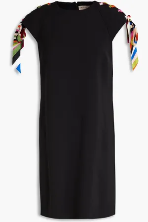 Puccini Printed silk-trimmed stretch-crepe mini dress