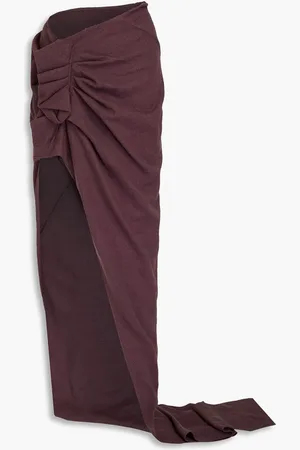 Rick Owens Edfu draped brushed wool maxi skirt - Purple