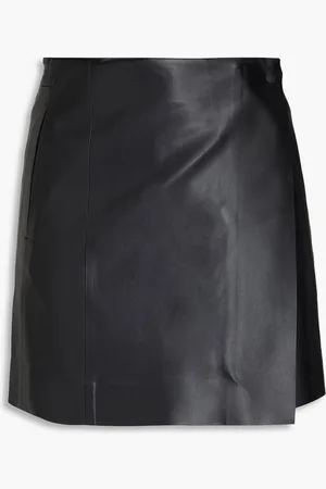 Holzweiler Wrap-effect faux leather mini skirt