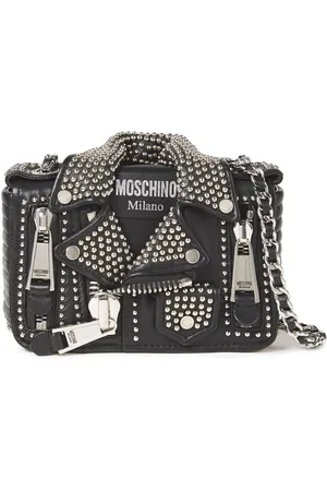 Moschino Embellished leather shoulder bag - Metallic