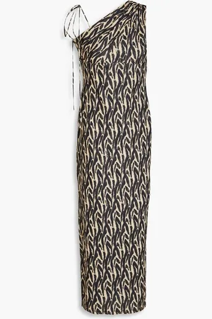 Nanushka One-shoulder leopard-print jersey midi dress