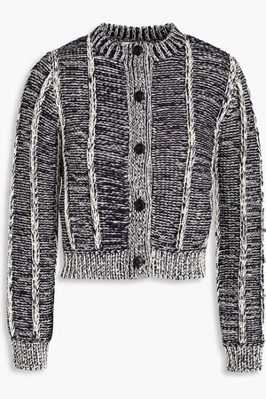 RE/DONE Cropped ribbed cotton cardigan - Blue