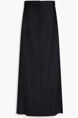 Victoria Beckham Twill and crepe maxi skirt