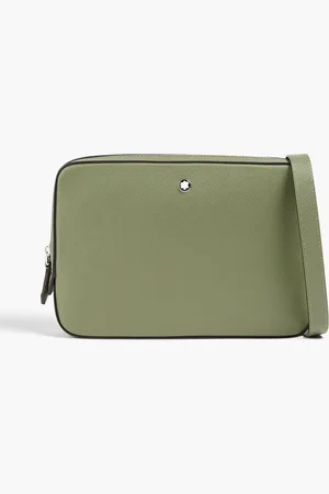 Montblanc Sartorial textured-leather messenger bag - Green
