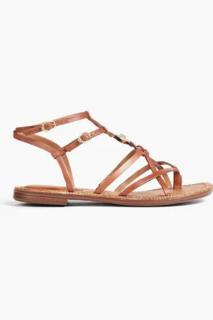 Sam Edelman Gwen embellished leather sandals - Brown