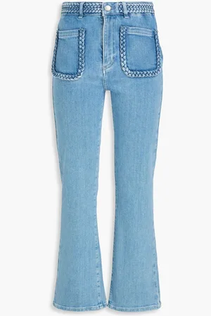 Maje Braided high-rise bootcut jeans - Blue