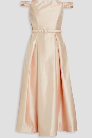 Nicholas Off-the-shoulder taffeta midi dress - White