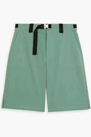 Jacquemus Meio belted wool and cotton-blend shorts - Green