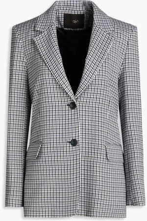 Maje Checked twill blazer - Blue