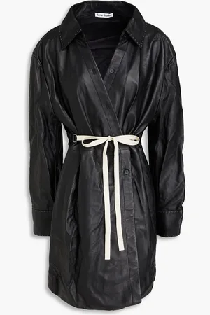 Acne Studios Leather mini wrap dress