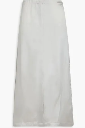 Loulou Studio Lys silk-blend midi skirt - Gray