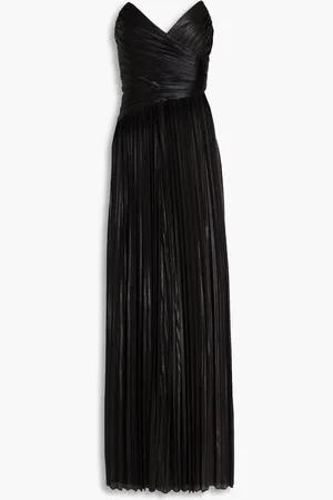 Retrofete Natalie strapless pleated lamé jumpsuit