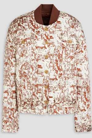 REJINA PYO Wells printed stretch-silk jacket - White