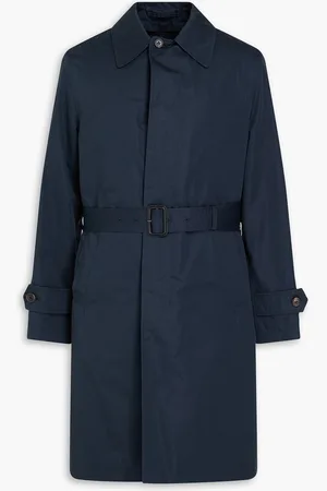 Dunhill Belted cotton-sateen coat - Blue