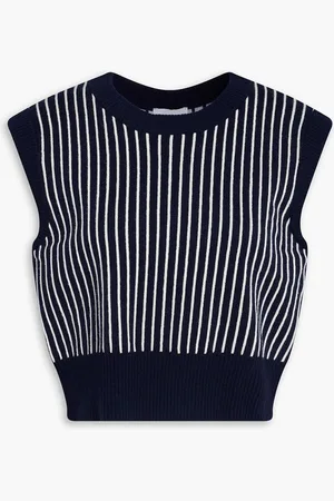Claudie Pierlot Striped jacquard-knit vest - Blue